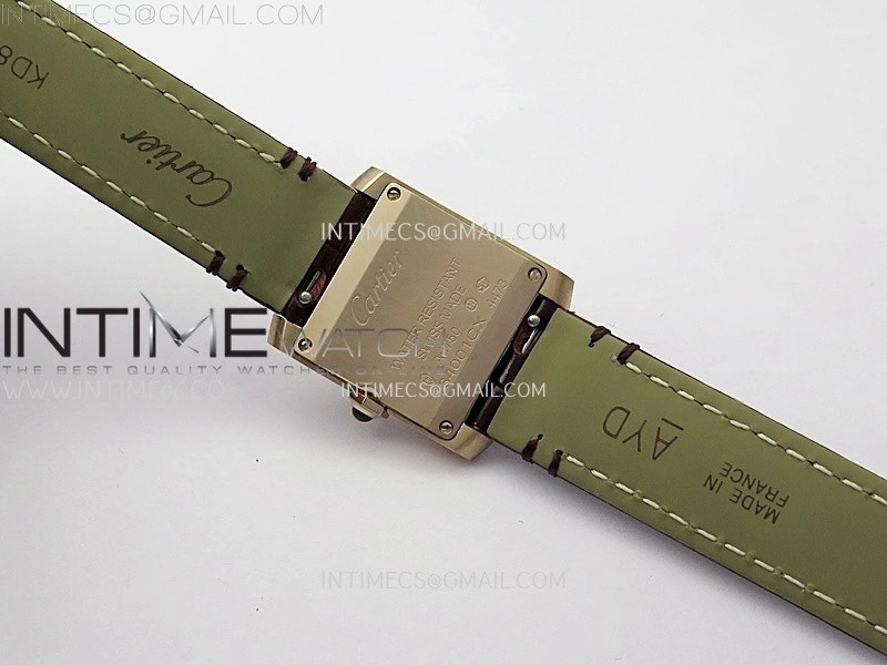 Tank Francaise Ladies 21.2mm RG 8848F 1:1 Best Edition Silver Dial on Red Leather Strap Ronda Quartz V2